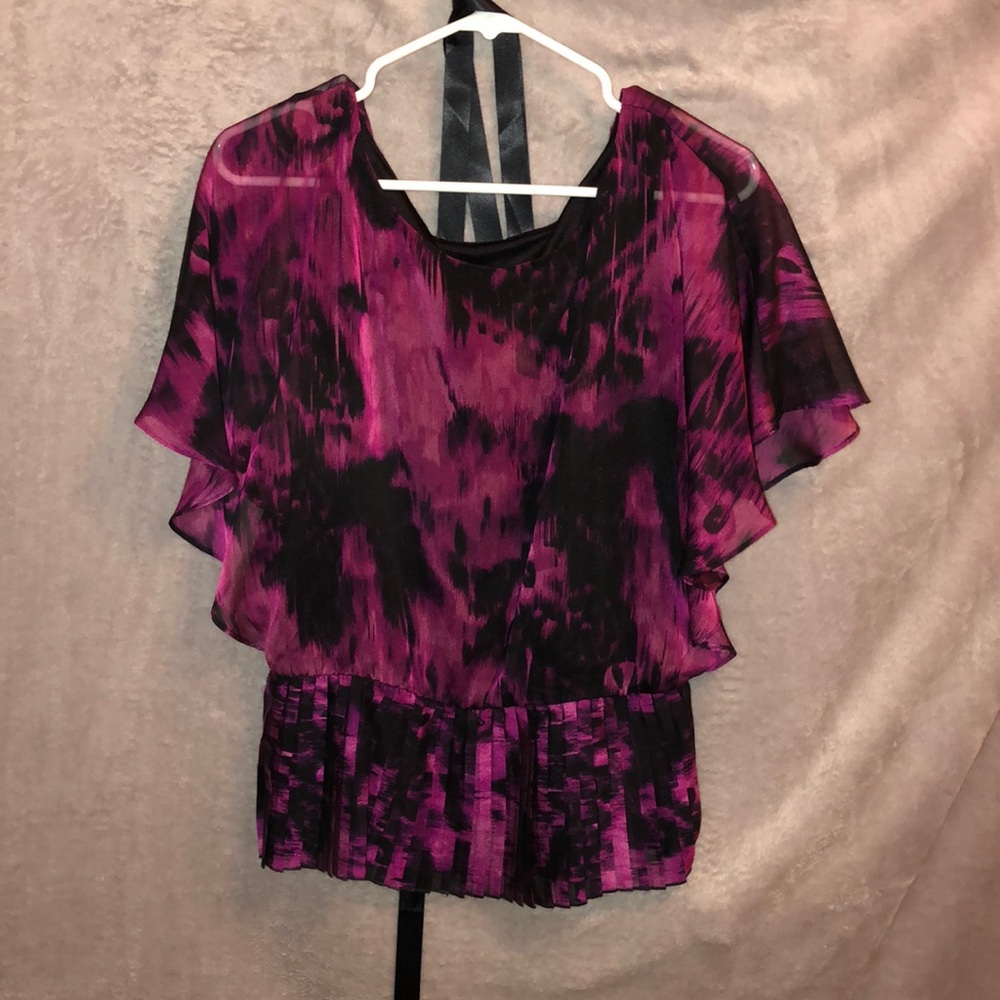 Dressbarn Pink and black blouse